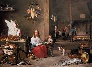 TENIERS, David the Younger Kitchen Scene (mk14) oil painting on canvas